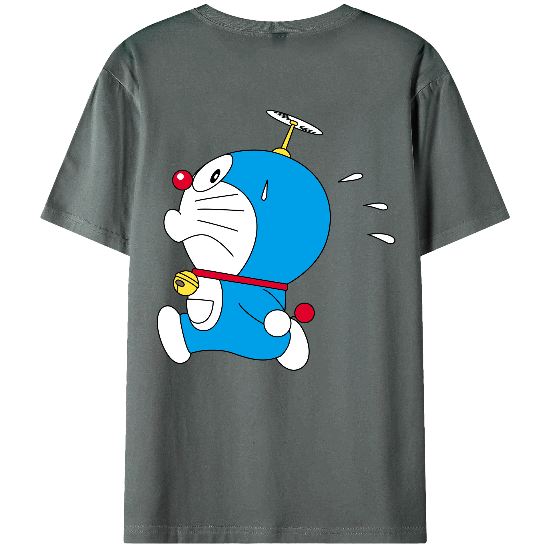 （画像用） ドラえもん Doraemon 綿100％ メンズ半袖Tシャツ（バックプリント） 通気性